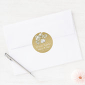 Sticker Rond Mariage d'or blanc cloches Fleurs 50e anniversaire (Enveloppe)