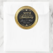 Sticker Rond Mariage d'or Glam Gold & Diamonds (Sac)