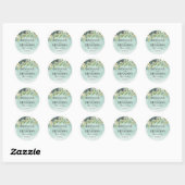 Sticker Rond Mariage d'or vert botanique (Feuille)