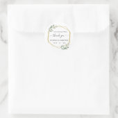 Sticker Rond Mariage d'or vert merci (Sac)