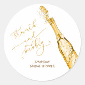 Sticker Rond Mariage doré Champagne (Devant)