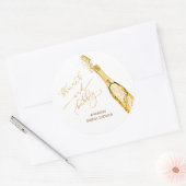 Sticker Rond Mariage doré Champagne (Enveloppe)