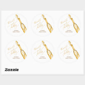 Sticker Rond Mariage doré Champagne (Feuille)