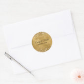 Sticker Rond Mariage Doré Pailleté (Enveloppe)