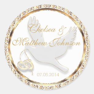 Sticker Rond Mariage Dove pour l'épouse et la chambre Personn