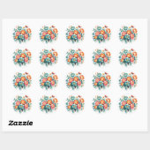 Sticker Rond Mariage du bouquet Radiant Peony (Feuille)