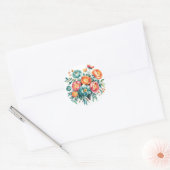 Sticker Rond Mariage du bouquet Radiant Peony (Enveloppe)