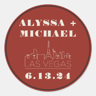 Sticker Rond Mariage du casino de Las Vegas Skyline
