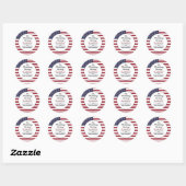 Sticker Rond Mariage du drapeau américain (Feuille)