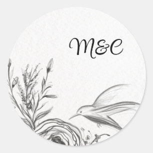 Sticker Rond Mariage du jardin de printemps