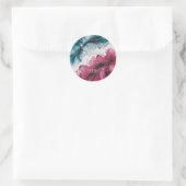 Sticker Rond Mariage Dusty Blue et Burgundy (Sac)
