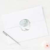 Sticker Rond Mariage | Dusty Blue Over the Moon in Love (Enveloppe)