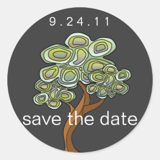 Sticker Rond Mariage Eco Tree