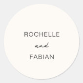 Sticker Rond Mariage élégant à la crème simple (Devant)