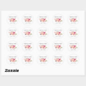Sticker Rond Mariage Elégant Aquarelle Rose Blush Floral (Feuille)