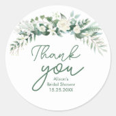 Sticker Rond Mariage Elégant Aquarelle Verdure Floral (Devant)