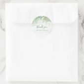 Sticker Rond mariage Elegant Aquarelle Verdure merci (Sac)