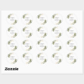 Sticker Rond Mariage Élégant avec Feuillage Doré (Feuille)