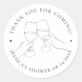 Sticker Rond Mariage élégant avec vin (Devant)