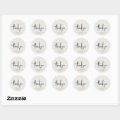 Sticker Rond Mariage élégant Beige Beige neutre intemporel (Feuille)
