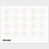 Sticker Rond Mariage Élégant Bohème Fleur Sauvage (Feuille)