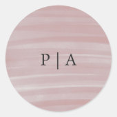 Sticker Rond Mariage élégant Coastal Chic Pink (Devant)