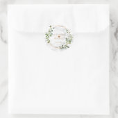 Sticker Rond Mariage élégant en marbre Eucalyptus géométrique e (Sac)