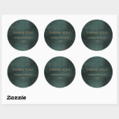 Sticker Rond Mariage élégant et moderne Emerald Green Black (Feuille)