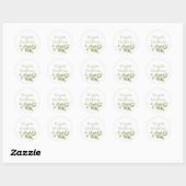 Sticker Rond Mariage Élégant Feuillage Sage Vert Simple Favoris (Feuille)