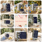 Sticker Rond Mariage Élégant Fleurs Navy