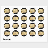 Sticker Rond Mariage Elegant Gold et Noir (Feuille)