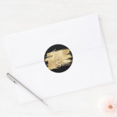 Sticker Rond Mariage Elegant Gold et Noir (Enveloppe)