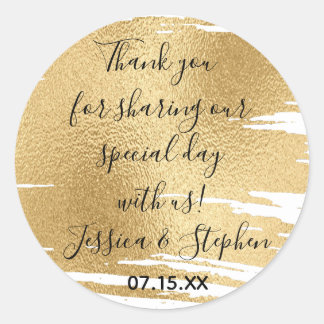 Sticker Rond Mariage Elegant Gold et Noir
