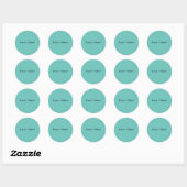 Sticker Rond Mariage Élégant minimaliste classique bleu (Feuille)