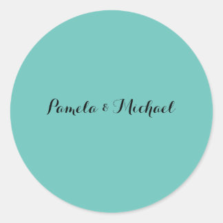 Sticker Rond Mariage Élégant minimaliste classique bleu