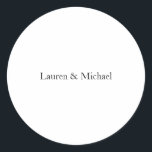 Sticker Rond Mariage Élégant minimaliste classique noir blanc<br><div class="desc">Ce modèle peut être customisé pour répondre à tous les métiers professionnels.</div>