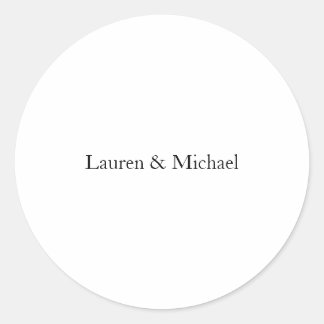 Sticker Rond Mariage Élégant minimaliste classique noir blanc
