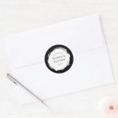 Sticker Rond Mariage élégant minimaliste noir et blanc (Enveloppe)