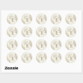Sticker Rond Mariage Élégant Moderne (Feuille)