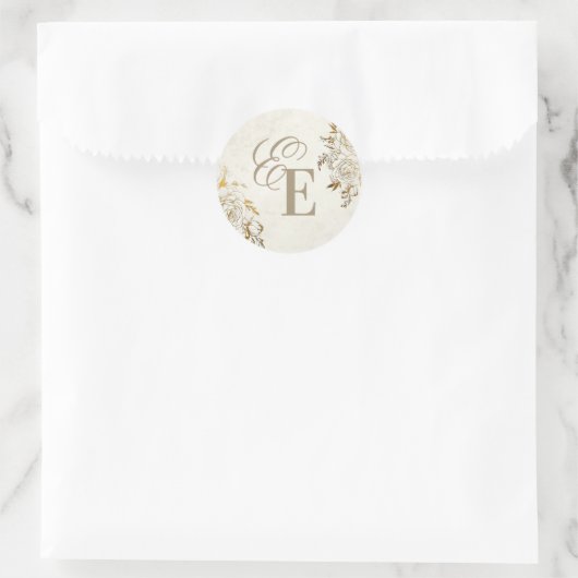 Sticker Rond Mariage Élégant Moderne (Sac)