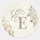 Sticker Rond Mariage Élégant Moderne (Devant)