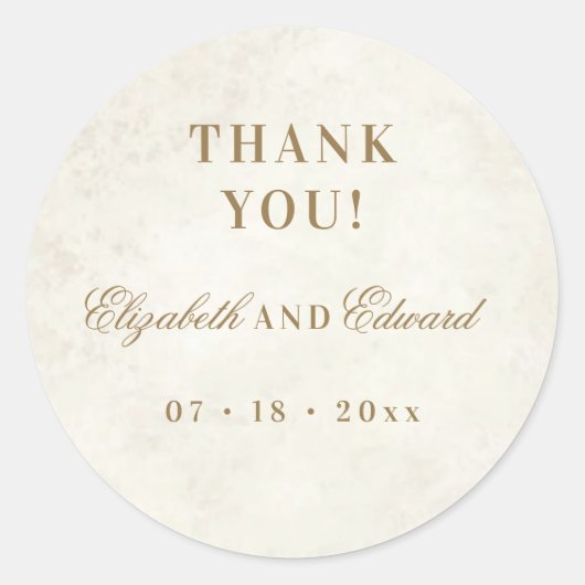 Sticker Rond Mariage Élégant Moderne (Devant)