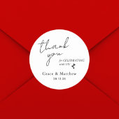 Sticker Rond Mariage élégant moderne favoriser le Merci