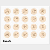Sticker Rond Mariage élégant Monogrammé (Feuille)