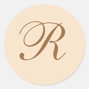 Sticker Rond Mariage élégant Monogrammé