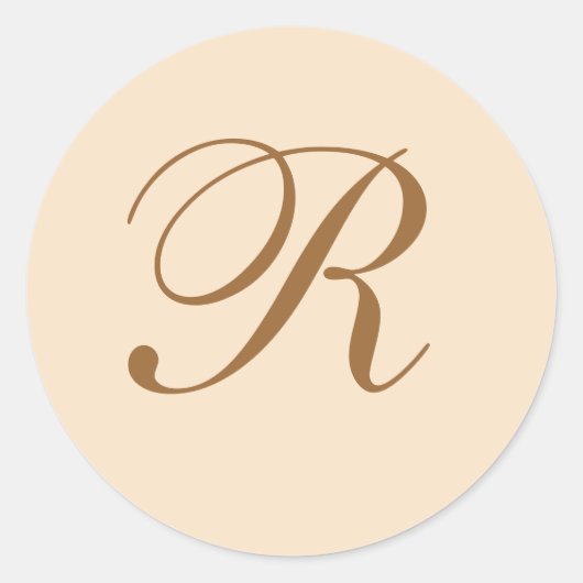 Sticker Rond Mariage élégant Monogrammé (Devant)