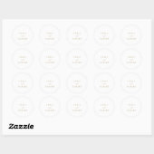 Sticker Rond Mariage Élégant Or Classique (Feuille)