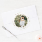 Sticker Rond mariage élégant photo monogramme (Enveloppe)