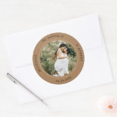 Sticker Rond mariage élégant photo monogramme (Enveloppe)