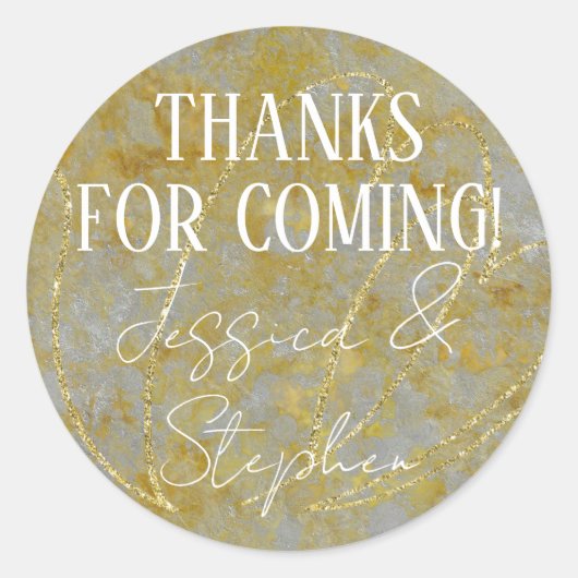 Sticker Rond Mariage Elégant revêtement en argent (Devant)